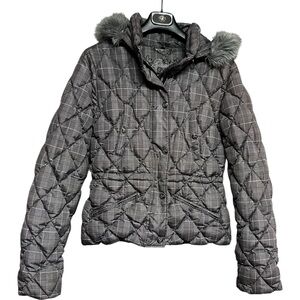 Guess Plaid Quilted Down & Feather Filled Puffer Ski Jacket Juniors M
